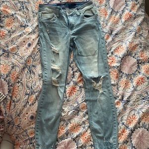 ripped light wash jeans